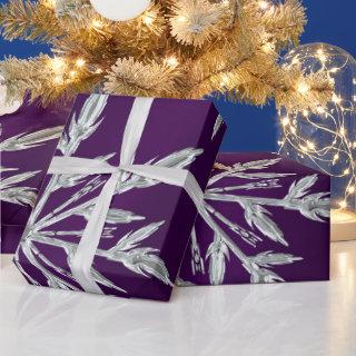 Purple Christmas stars with white ice crystal