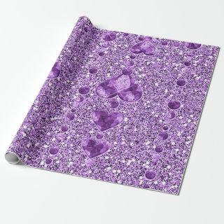 Purple Faux Glitter & Heart Droplets