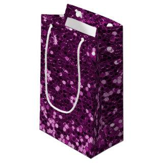Purple Faux Glitter Sparkles Small Gift Bag