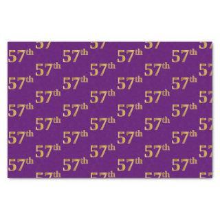 Purple, Faux Gold 57th (Fifty-Seventh) Event Tissue Paper