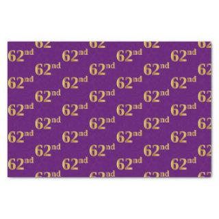 Purple, Faux Gold 62nd (Sixty-Second) Event Tissue Paper