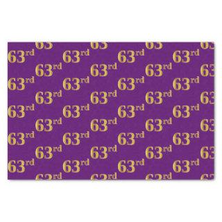 Purple, Faux Gold 63rd (Sixty-Third) Event Tissue Paper