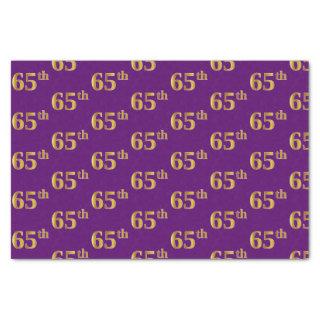 Purple, Faux Gold 65th (Sixty-Fifth) Event Tissue Paper