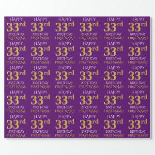 Purple, Faux Gold "HAPPY 33rd BIRTHDAY"