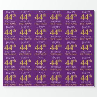 Purple, Faux Gold "HAPPY 44th BIRTHDAY"