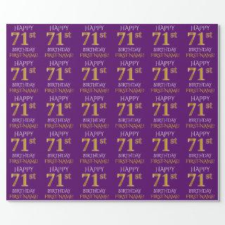 Purple, Faux Gold "HAPPY 71st BIRTHDAY"