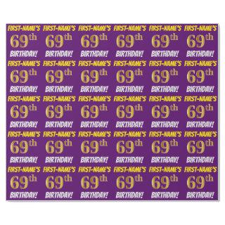 Purple, Faux/Imitation Gold, "69th BIRTHDAY"