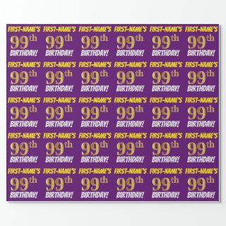 Purple, Faux/Imitation Gold, "99th BIRTHDAY"