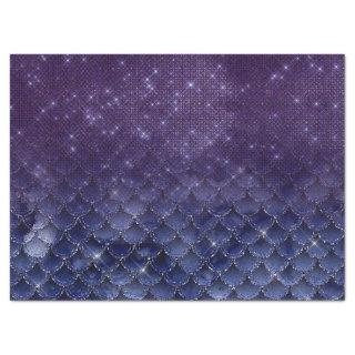 Purple Fish Scales Below a Starry Night Decoupage Tissue Paper