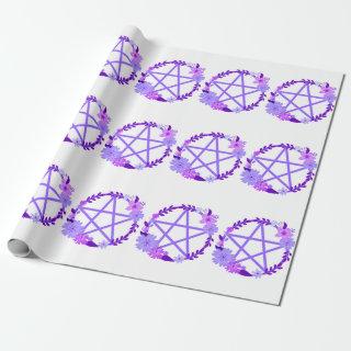 Purple Floral Pentacle Cheeky Witch® Gift Wrap