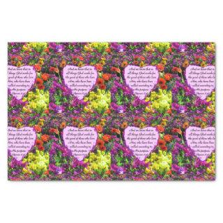 PURPLE FLORAL ROMANS 8:28 PHOTO DESIGN TISSUE PAPER