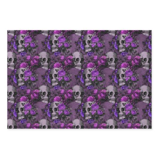 Purple Floral Skulls  Sheets