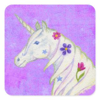 Purple Flower Unicorn sticker