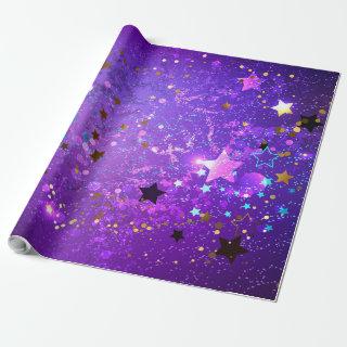 Purple foil background with Stars