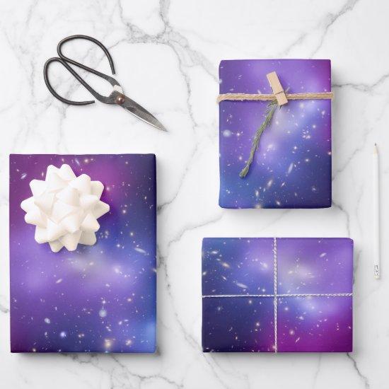Purple Galaxy Cluster Black Purple Celestial Photo  Sheets