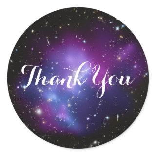Purple Galaxy Cluster Thank You Classic Round Sticker