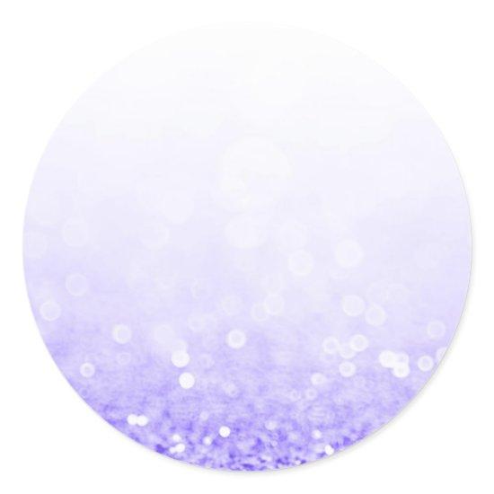 Purple Glitter Custom Trendy Classic Round Sticker