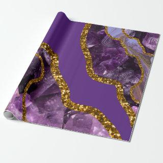 Purple & Gold Agate Geode Glitter