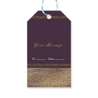 Purple Gold Chic Sparkling Glam Party Favor Gift Tags