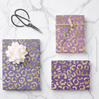 Purple Gold Glam Leopard Print  Sheets