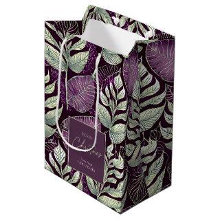 Purple Green Christmas Pattern#29 ID1009 Medium Gift Bag