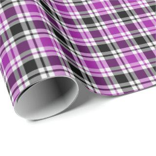 Purple, Grey, Black and White Plaid