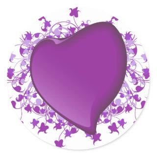 Purple Heart Classic Round Sticker