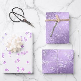 Purple Holiday Snowflakes Christmas  Sheets