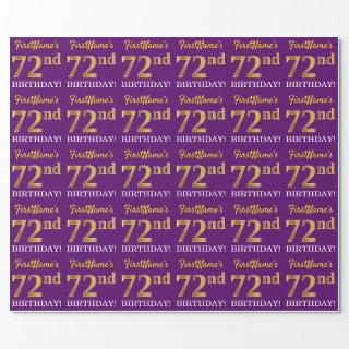 Purple, Imitation Gold Look "72nd BIRTHDAY"