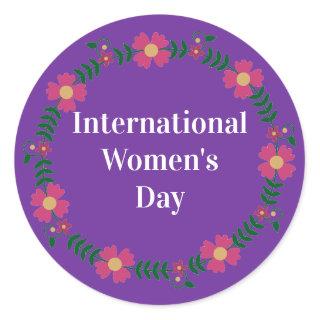 Purple International Womens Day  Classic Round Sticker