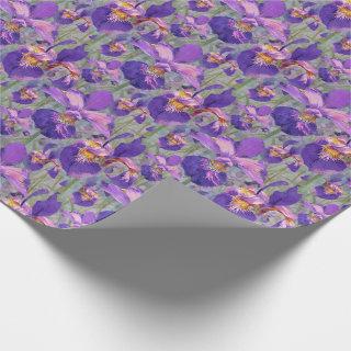 Purple Iris Floral Pattern