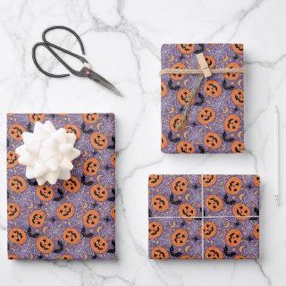 Purple Jack-O-Lantern Halloween Pattern  Sheets