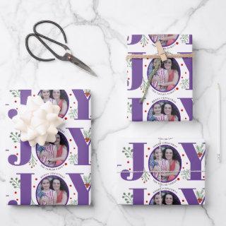 Purple Joy with berries Christmas holiday photo  Sheets