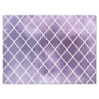 Purple Latticework, Quatrefoil, Watercolors Tissue Paper