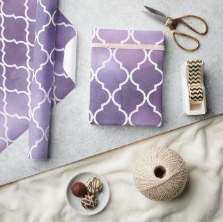 Purple Latticework, Quatrefoil, Watercolors