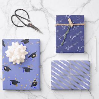 Purple Lavender Graduation Flat Sheet Set of 3