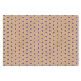 Purple Lavender Violet Dots Faux Rustic Kraft Tissue Paper