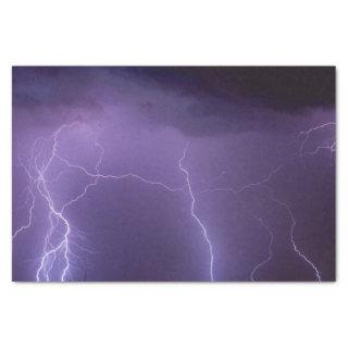 Purple Lightning in a Night Desert Thunder Storm Tissue Paper