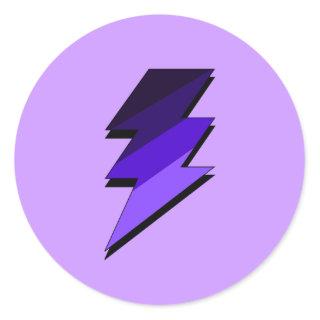 Purple Lightning Thunder Bolt Classic Round Sticker