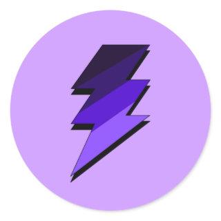 Purple Lightning Thunder Bolt Classic Round Sticker