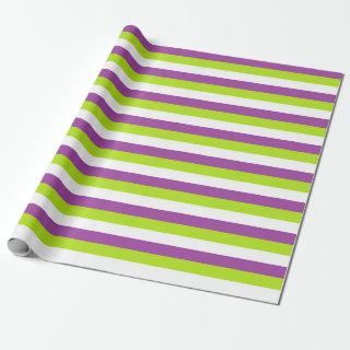 Purple, Lime Green and White Stripes