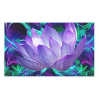 Purple lotus flower and its meaning rectangular sticker