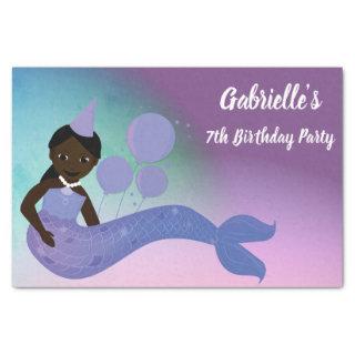 Purple Mermaid African American Birthday Tissue Paper