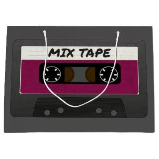 Purple Mix Tape - 80s And 90s Retro Inspired Gift Large Gift Bag