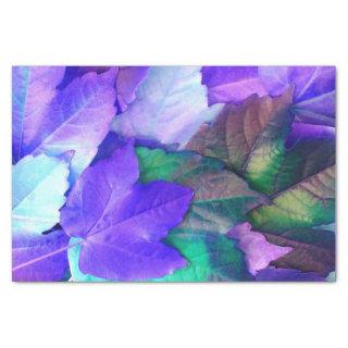 Purple N Teal Leaves Tissue Paper