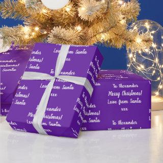 Purple Name Love From Santa Christmas
