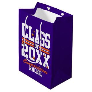 Purple|Orange Graduating Class Year Medium Gift Bag
