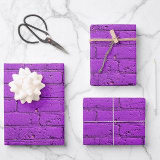 Purple Painted Brick Wall  Sheets