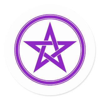 Purple Pentacle Pentagram Classic Round Sticker