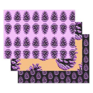 Purple Pinecone Art Wrapping Craft Paper
